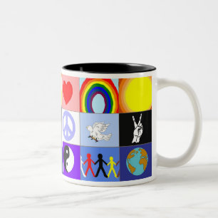De Café Em Dois Tons caneca do peaceloveunity