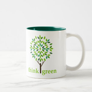 De Café Em Dois Tons Caneca do pense verde