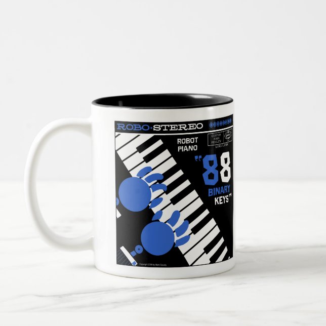 De Café Em Dois Tons Caneca do PIANO ROBÔ" do lago autumn do " (Esquerda)