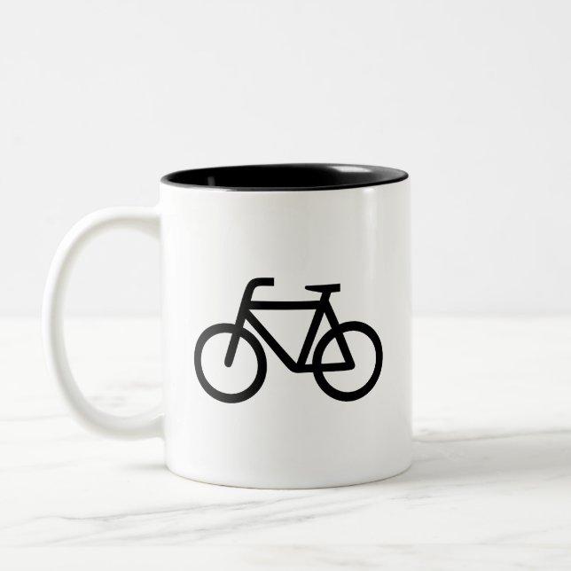 De Café Em Dois Tons Caneca do pictograma da "bicicleta" (Esquerda)
