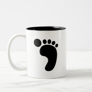 De Café Em Dois Tons Caneca do pictograma da pegada