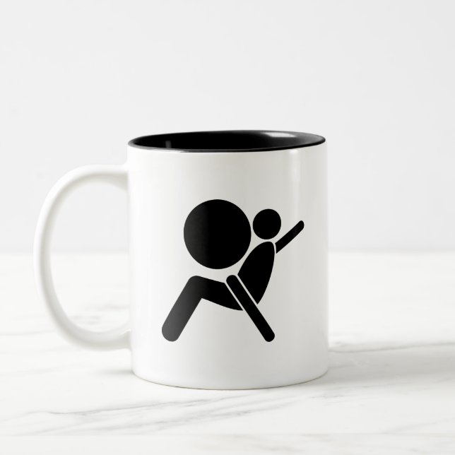 De Café Em Dois Tons Caneca do pictograma do "airbag" (Esquerda)