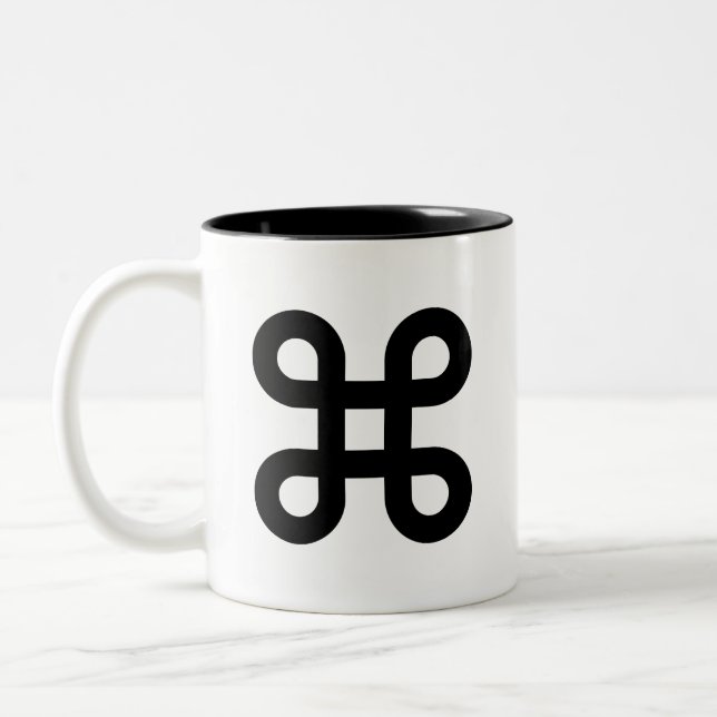 De Café Em Dois Tons Caneca do pictograma do comando (Esquerda)