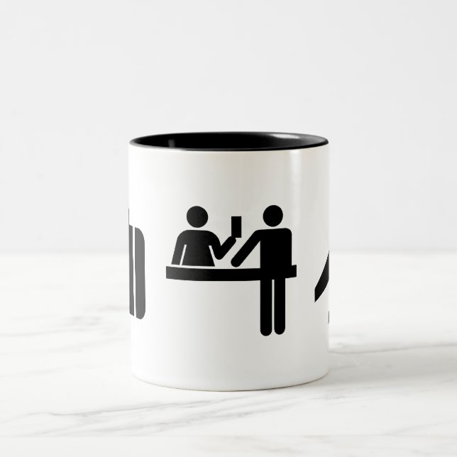 De Café Em Dois Tons Caneca do pictograma do "Wanderlust" (Centro)