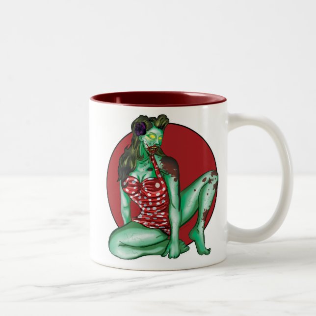 De Café Em Dois Tons Caneca do Pin-Acima do zombi (Direita)