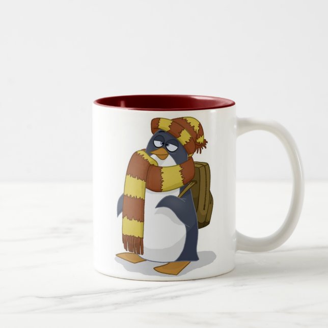 De Café Em Dois Tons Caneca do pinguim (Direita)