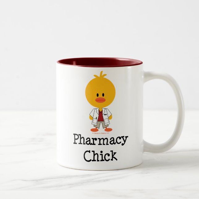 De Café Em Dois Tons Caneca do pintinho da farmácia (Direita)
