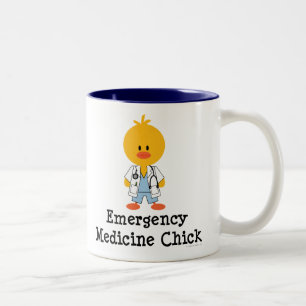 De Café Em Dois Tons Caneca do pintinho da medicina da emergência