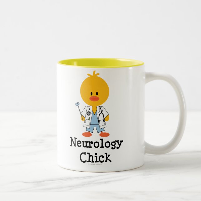 De Café Em Dois Tons Caneca do pintinho da neurologia (Direita)