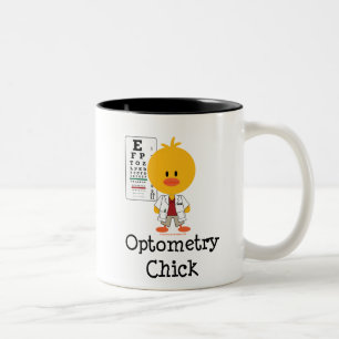 De Café Em Dois Tons Caneca do pintinho da optometria