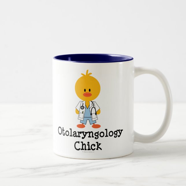 De Café Em Dois Tons Caneca do pintinho da otolaringologia (Direita)