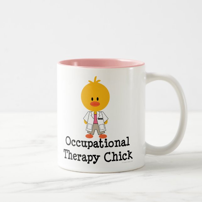 De Café Em Dois Tons Caneca do pintinho da terapia ocupacional (Direita)