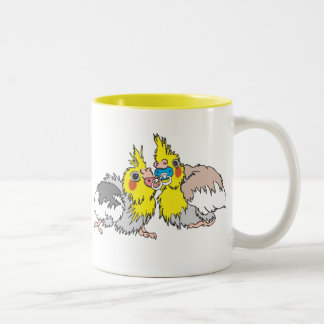 De Café Em Dois Tons Caneca do pintinho do Cockatiel