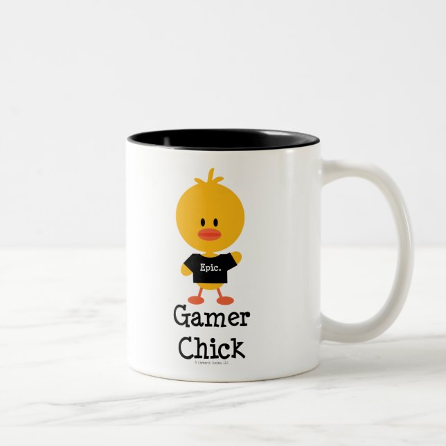 De Café Em Dois Tons Caneca do pintinho do Gamer (Direita)