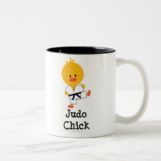 De Café Em Dois Tons Caneca do pintinho do judo (Direita)