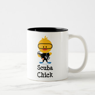 De Café Em Dois Tons Caneca do pintinho do mergulhador