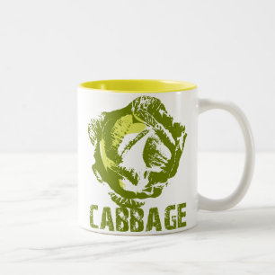 De Café Em Dois Tons Caneca do pop art da couve verde