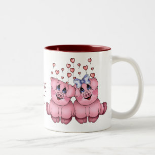 De Café Em Dois Tons Caneca do porco do amor