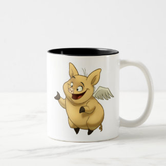 De Café Em Dois Tons Caneca do porco do vôo