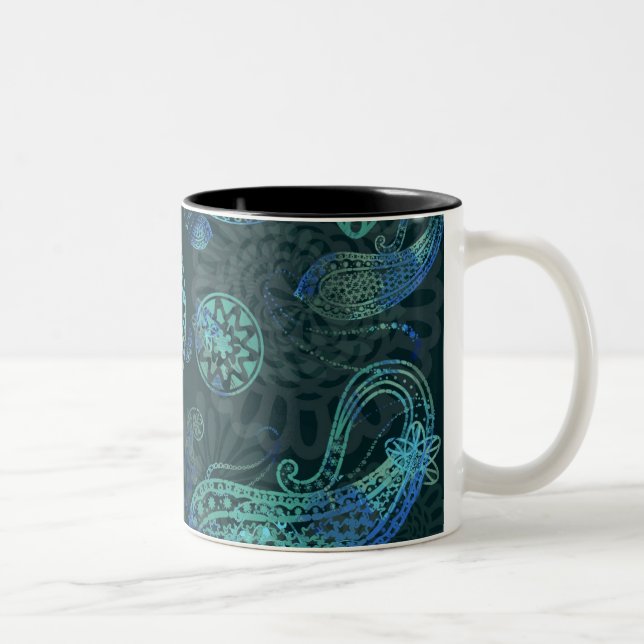 De Café Em Dois Tons Caneca do prazer do Batik (Direita)