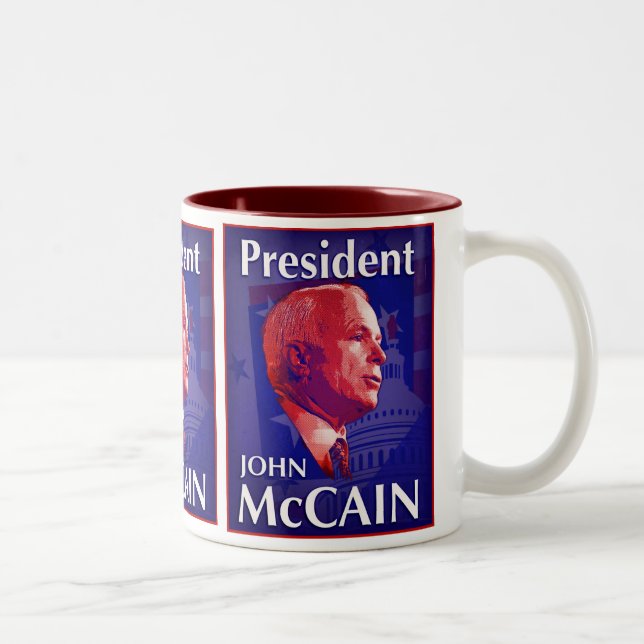 De Café Em Dois Tons Caneca do presidente John McCain (Direita)