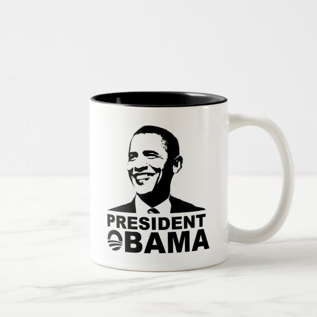 De Café Em Dois Tons Caneca do presidente Obama (Direita)