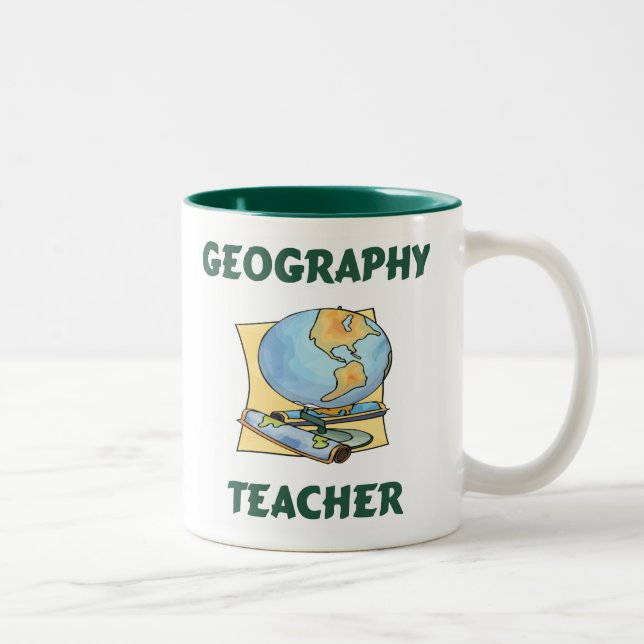 De Café Em Dois Tons Caneca do professor da geografia (Direita)