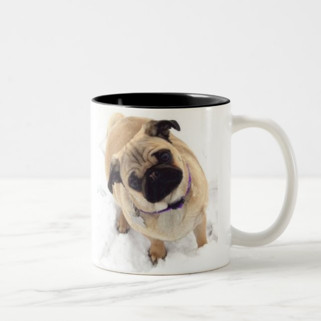 De Café Em Dois Tons Caneca do Pug (Direita)