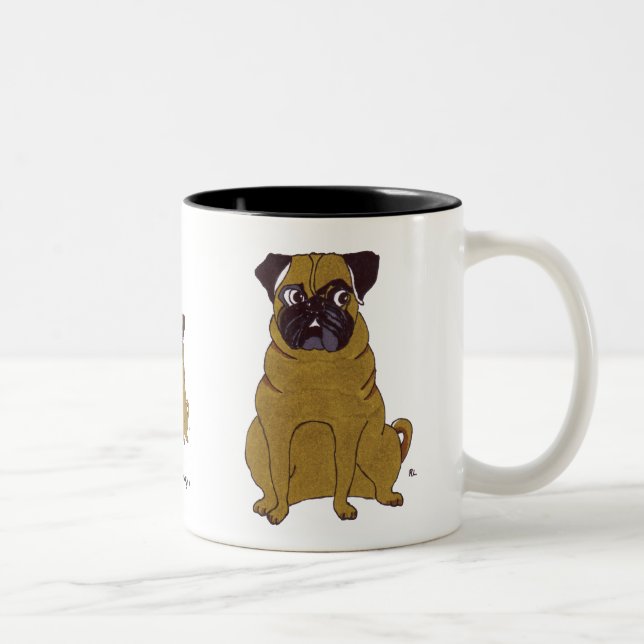 De Café Em Dois Tons Caneca do Pug (Direita)