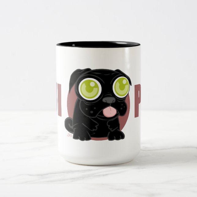 De Café Em Dois Tons Caneca do Pug do qui (Centro)