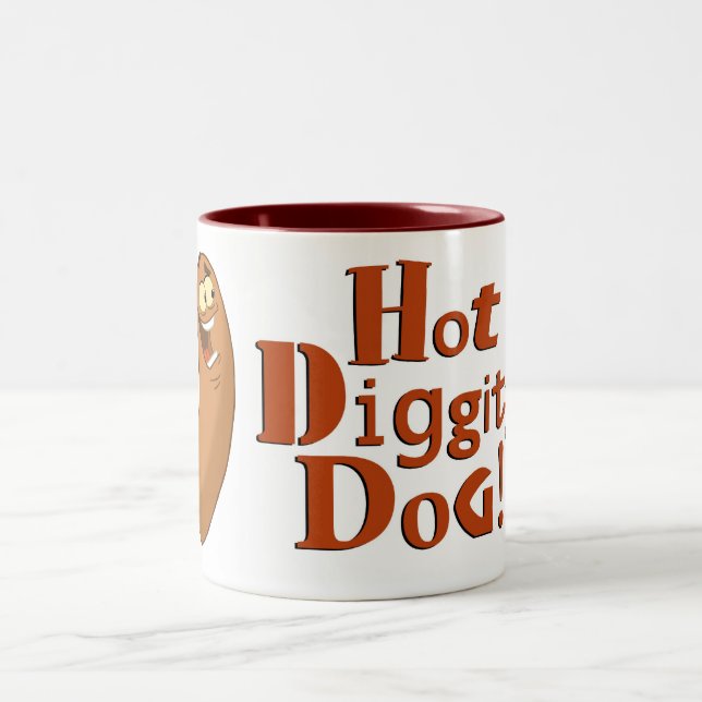 De Café Em Dois Tons Caneca do Quente-Diggity-Cão (Centro)