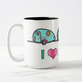 De Café Em Dois Tons Caneca do reboque da gota rv do rasgo