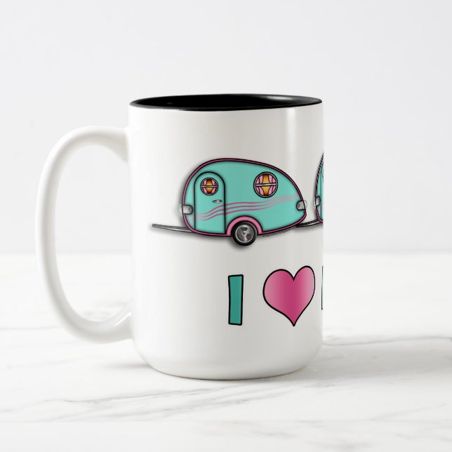 De Café Em Dois Tons Caneca do reboque da gota rv do rasgo (Esquerda)