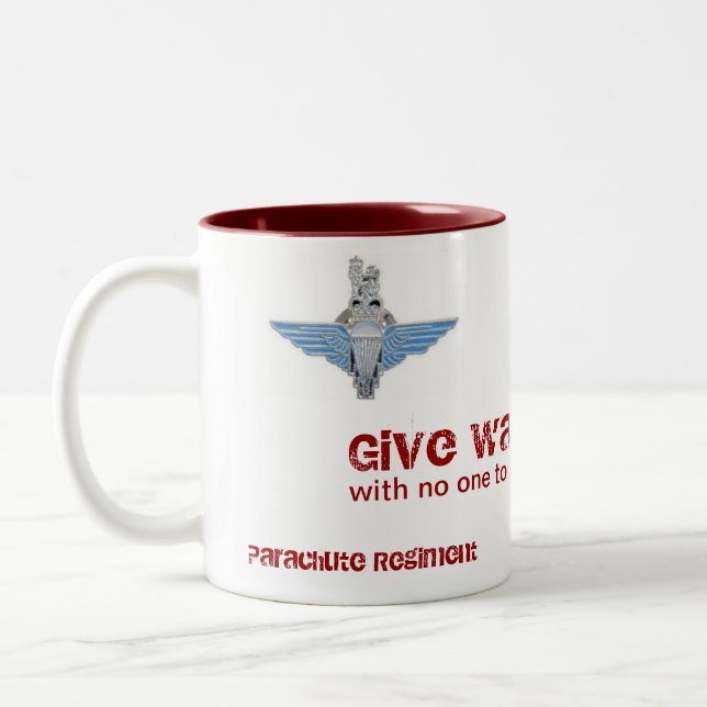 De Café Em Dois Tons caneca do regimento do pára-quedas (Esquerda)