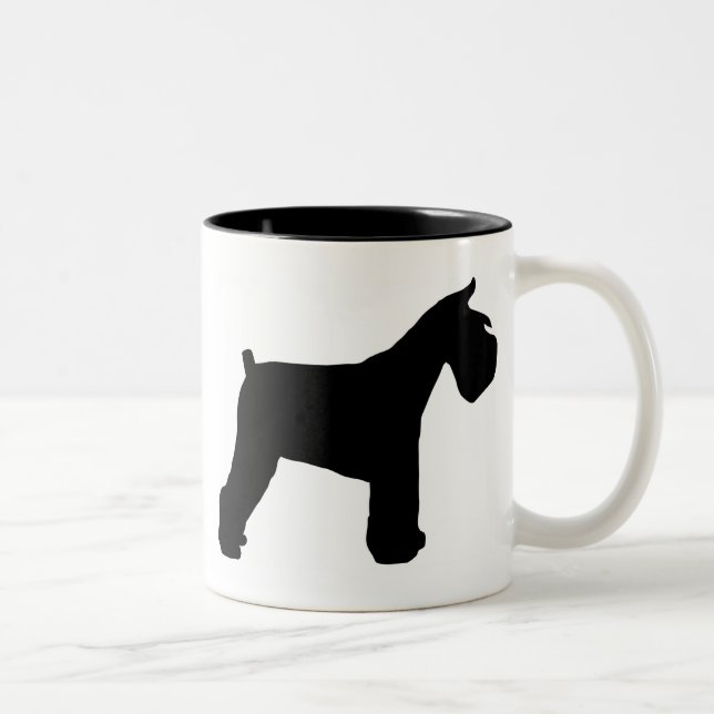 De Café Em Dois Tons Caneca do Schnauzer (Direita)