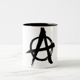 De Café Em Dois Tons Caneca do símbolo da anarquia