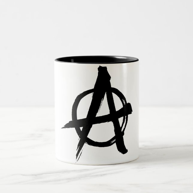 De Café Em Dois Tons Caneca do símbolo da anarquia (Centro)