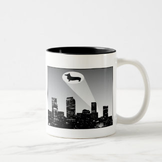 De Café Em Dois Tons Caneca do sinal do Corgi