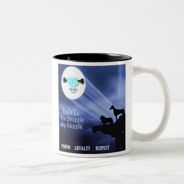 De Café Em Dois Tons Caneca do sinal do guerreiro (Direita)