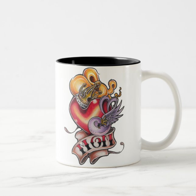 De Café Em Dois Tons Caneca do tatuagem da mamã (Direita)