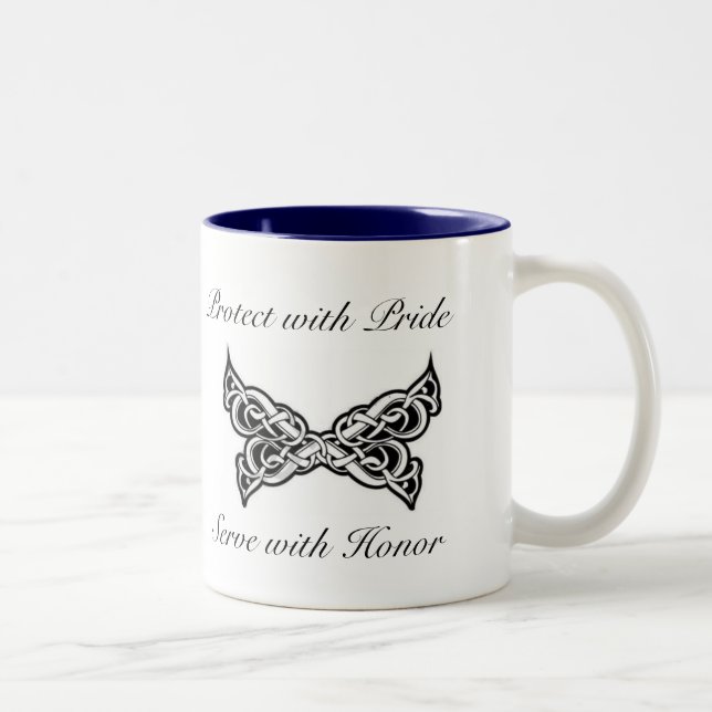 De Café Em Dois Tons Caneca do tatuagem da polícia (Direita)