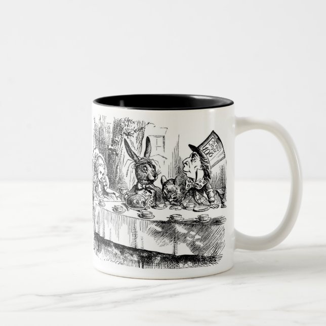 De Café Em Dois Tons Caneca do tea party do Hatter louco (Direita)