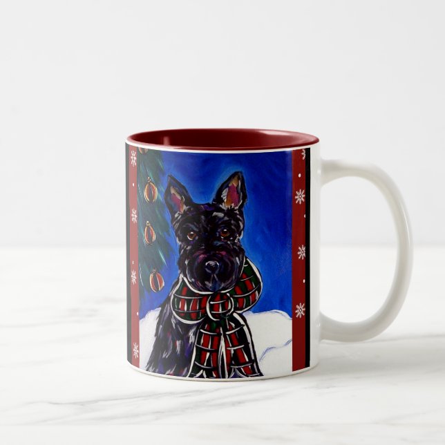 De Café Em Dois Tons Caneca do Terrier Escocês (Direita)