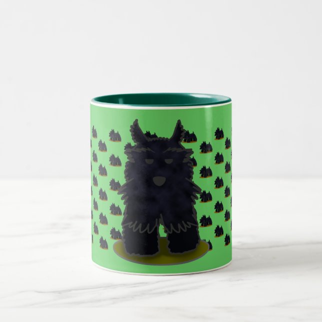 De Café Em Dois Tons Caneca do teste padrão do Scottie (Centro)
