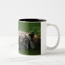 De Café Em Dois Tons Caneca do tigre da natação