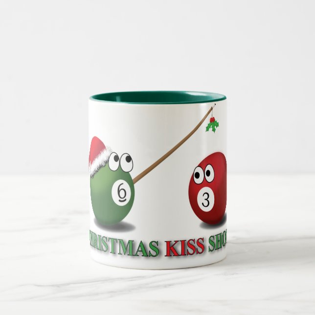 De Café Em Dois Tons Caneca do tiro do beijo do Natal (Centro)