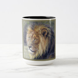 De Café Em Dois Tons Caneca do tom do safari 2 do leão
