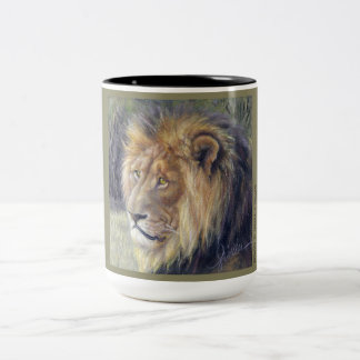 De Café Em Dois Tons Caneca do tom do safari 2 do leão