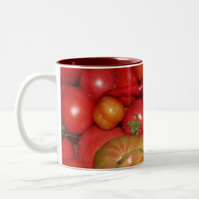 De Café Em Dois Tons Caneca do tomate (Esquerda)