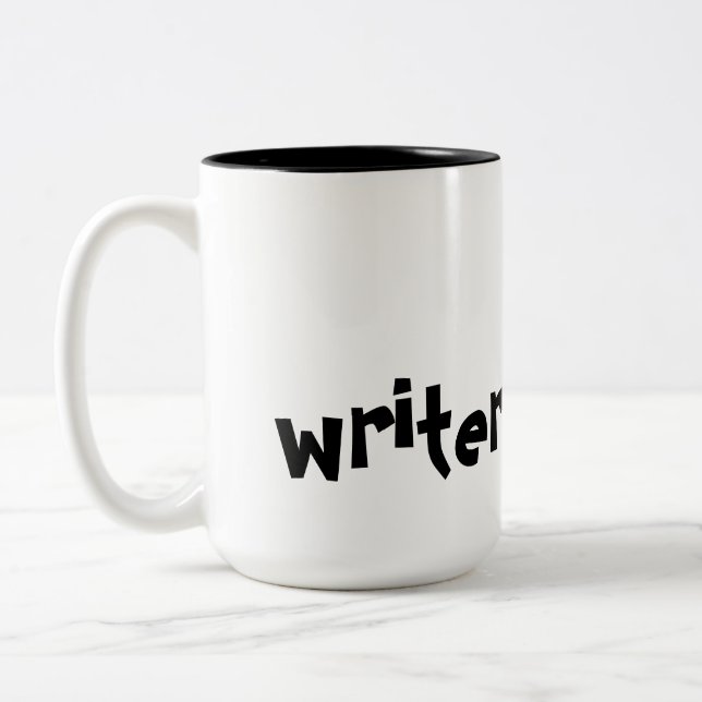 De Café Em Dois Tons Caneca do trabalho do escritor @ (Esquerda)
